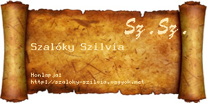 Szalóky Szilvia névjegykártya