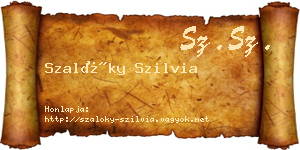 Szalóky Szilvia névjegykártya