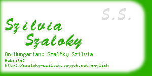 szilvia szaloky business card